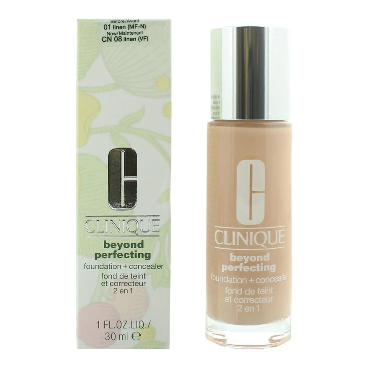 Clinique Beyond Perfecting fond de ten si corector 2 in 1 cu acoperire completa 01 Linen, 30 ml Clinique