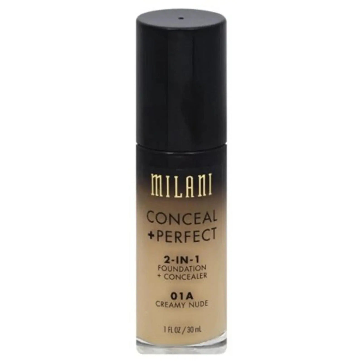 Milani Conceal + Perfect fond de ten si corector 2 in 1 mat 01A Creamy Nude, 30 ml Milani