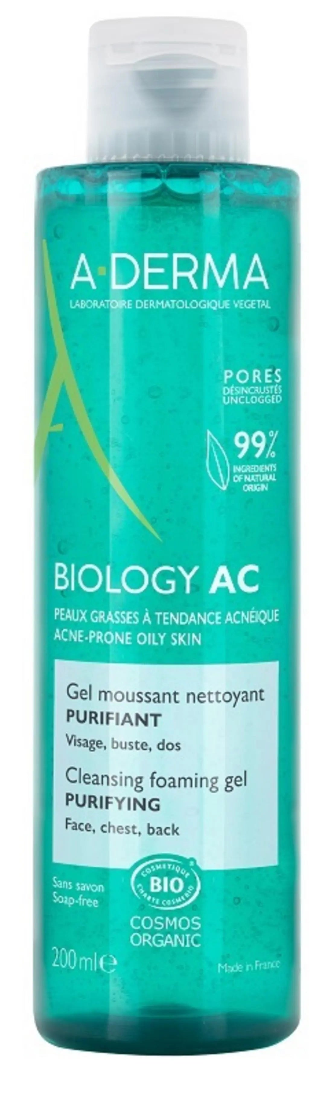A-Derma Biology AC Gel de curatare purifiant, 200 ml A-Derma