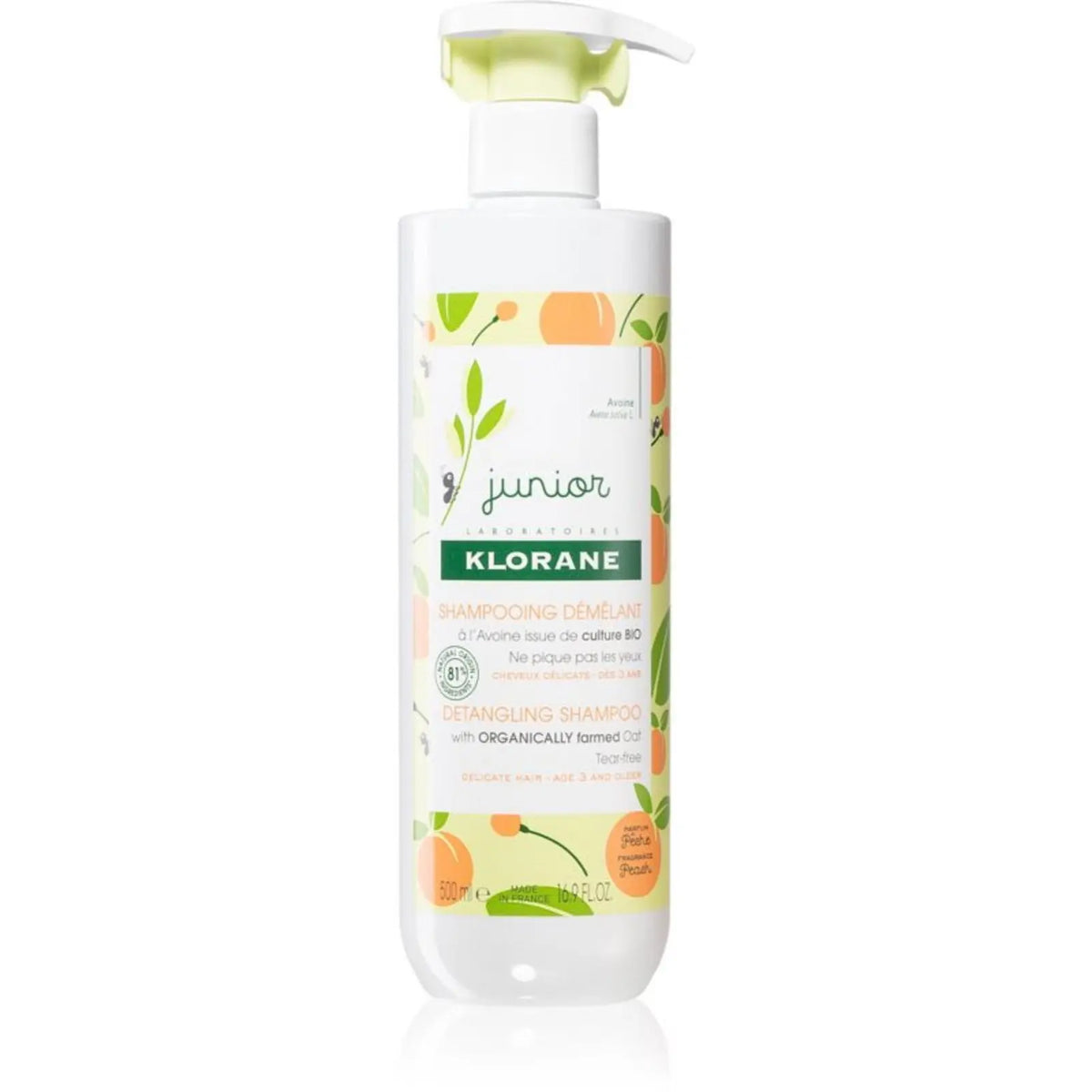 Klorane Junior Sampon pentru descurcare cu miere de salcam, 500 ml Klorane