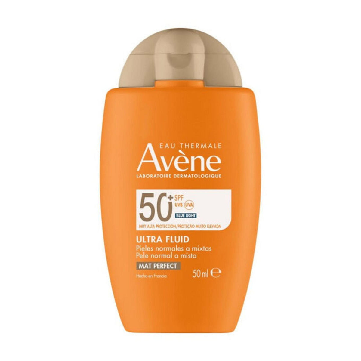 Avene Ultra Fluid fluid fara parfum fata si corp SPF 50+, 50 ml