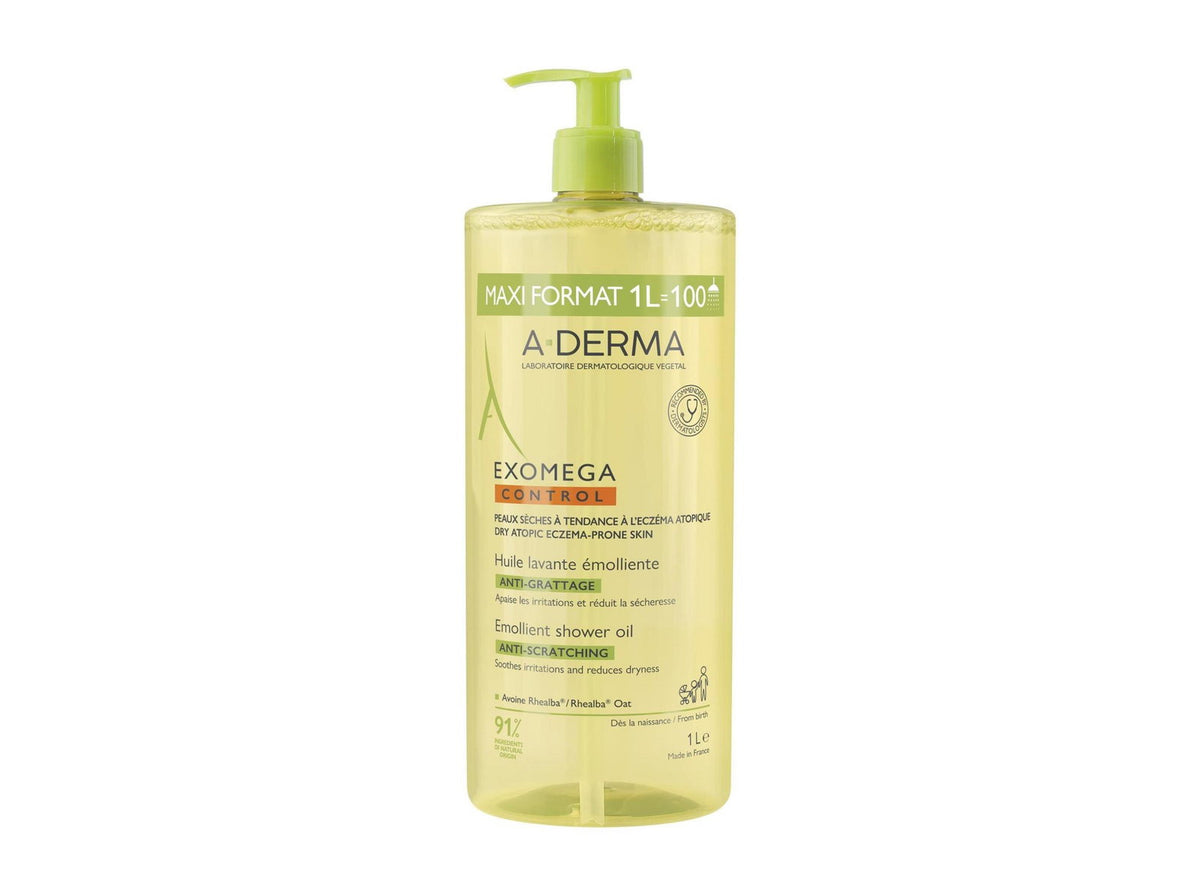 A-Derma Exomega Control ulei de dus emolient, 1000 ml
