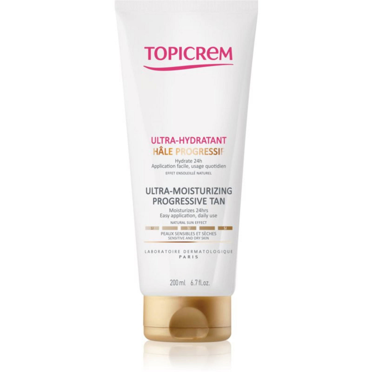 Topicrem Ultra-Moisturising Progression Tan emulsie autobronzanta progresiva, 200 ml
