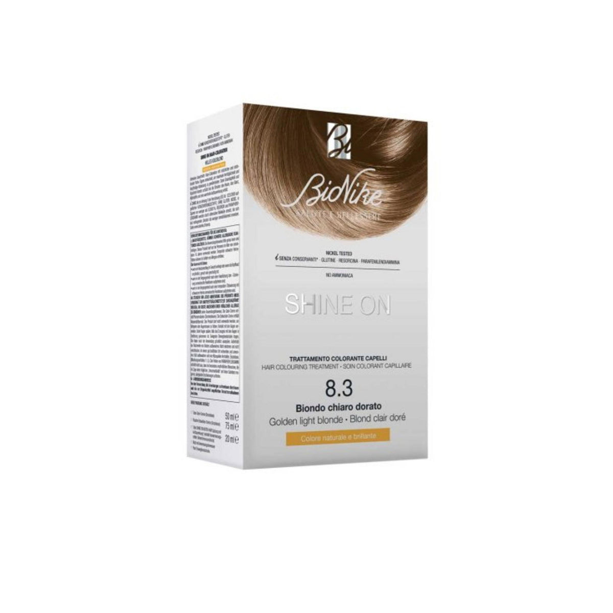 BioNike Shine On vopsea de par permanenta 8.3 Light Golden Blonde, 145 ml