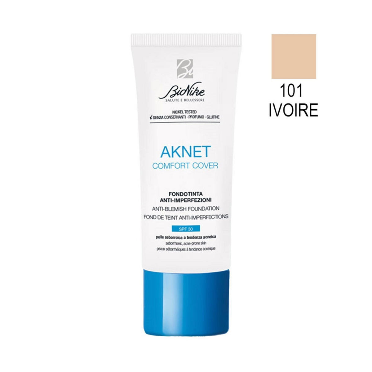 BioNike Comfort Cover fond de ten 101 Ivoire SPF 30, 30 ml
