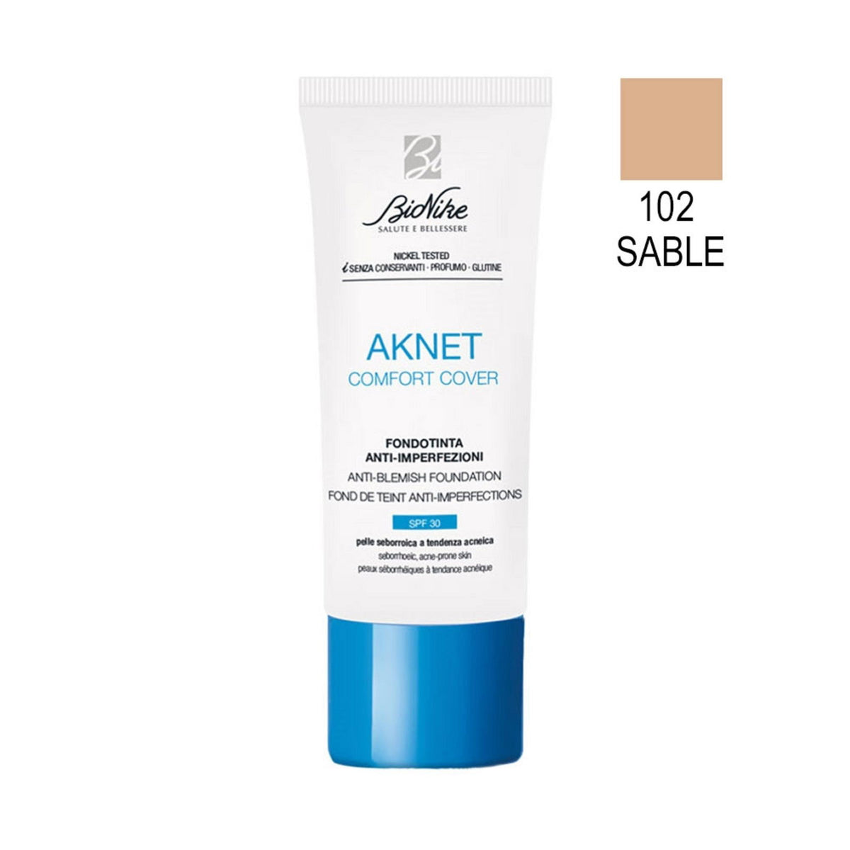 BioNike Comfort Cover fond de ten 102 Sable SPF 30, 30 ml