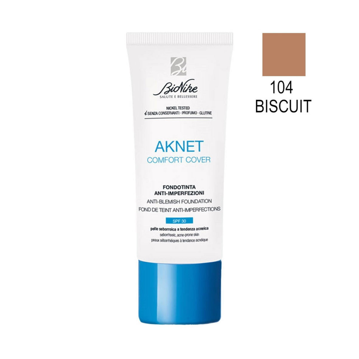 BioNike Comfort Cover fond de ten 104 Biscuit SPF 30, 30 ml