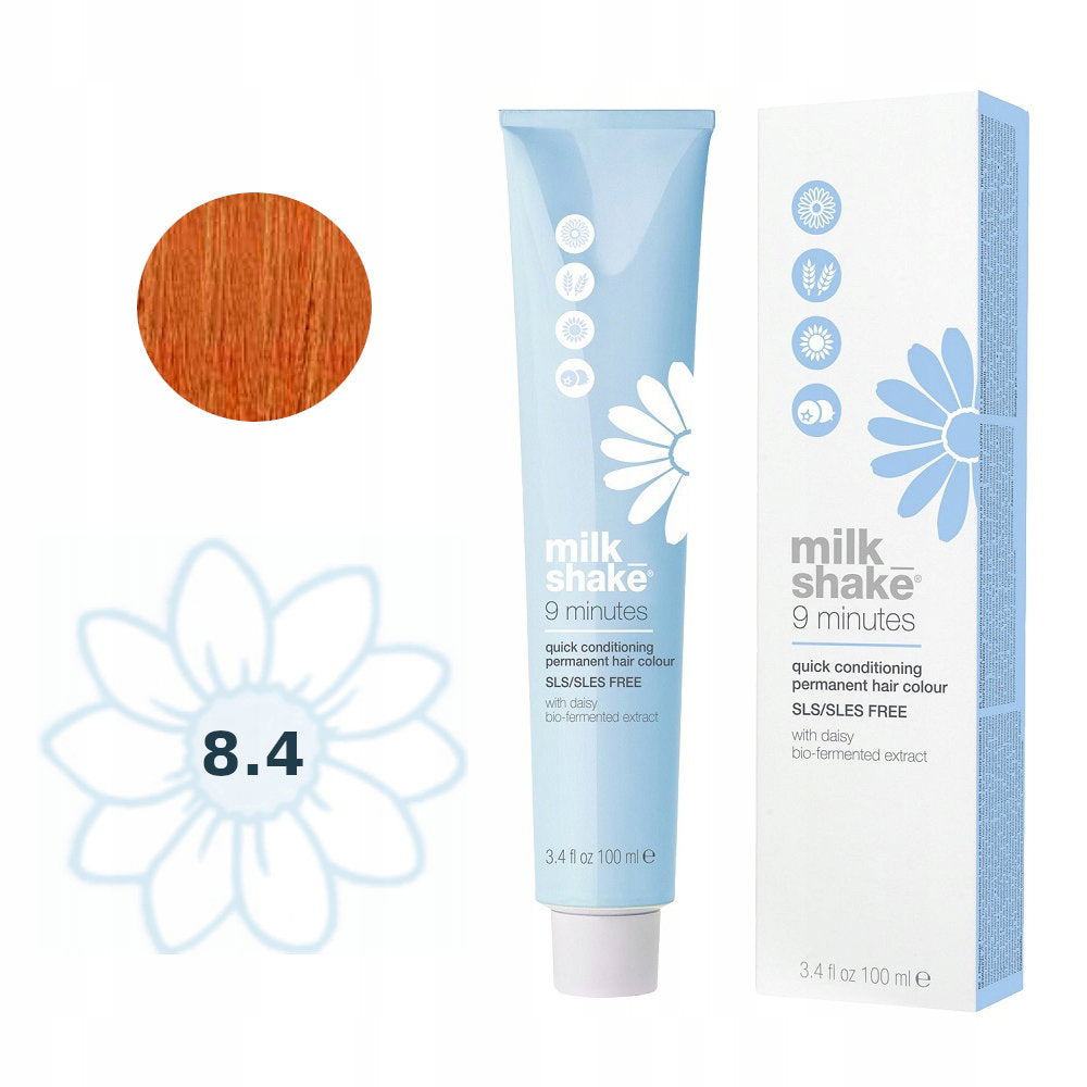 Milk Shake, 9 Minutes, Vopsea permanentă de păr, 8.4/8C , 100 ml