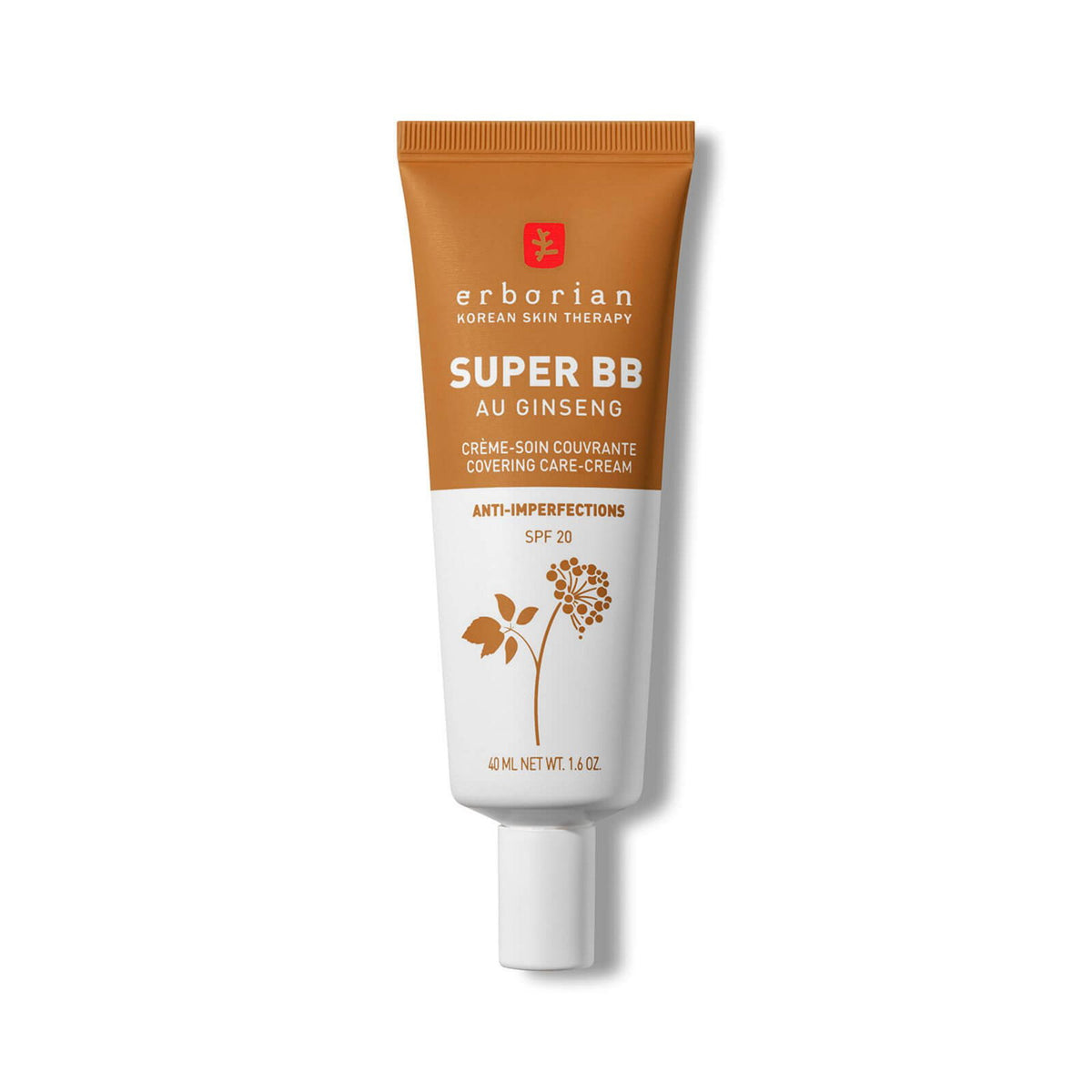 Erborian Super BB crema BB cu acoperire mare si ginseng Caramel SPF 20, 40 ml