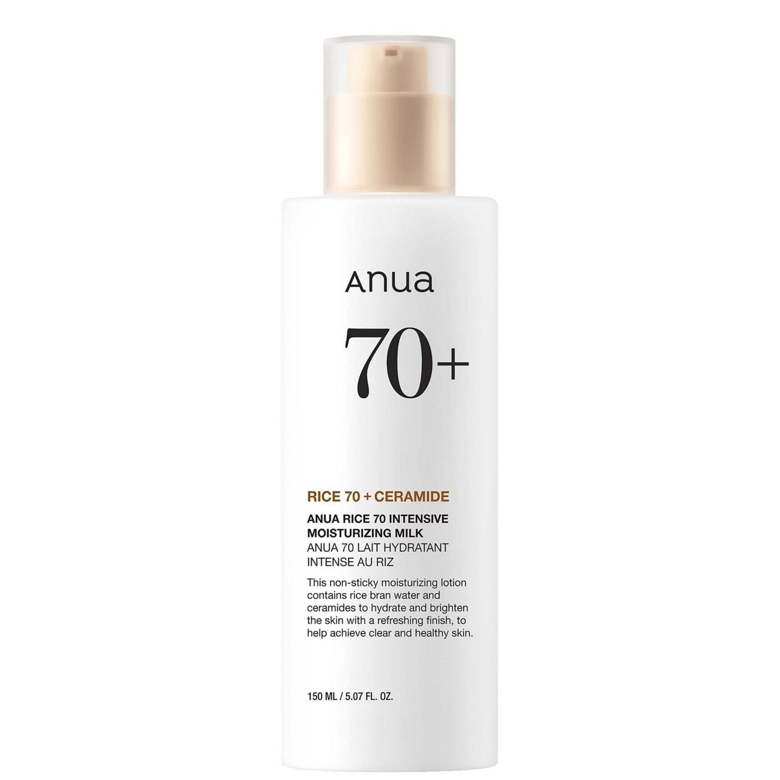 Anua, Rice 70 Glow, Rice, Hidratare intensă, Lapte, Pentru față, 150 ml