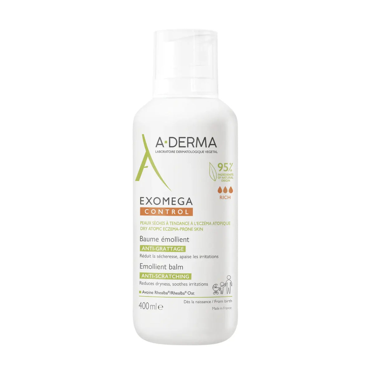 A-Derma Exomega Control Crema emolienta, 400 ml A-Derma