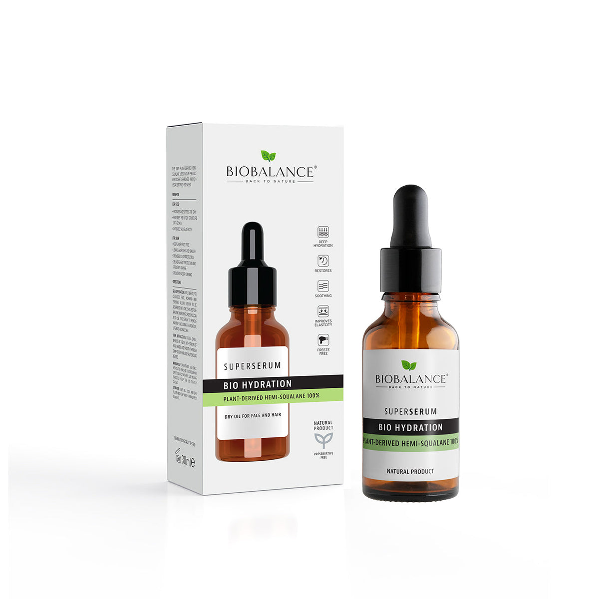 Bio Balance ser hidratant pentru fata si par, 30 ml