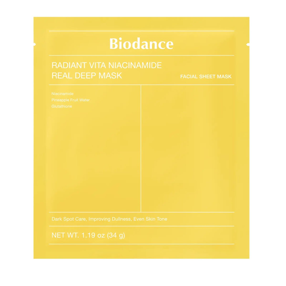 Biodance Radiant Vita Masca servetel hidratanta si iluminatoare, 34 g Biodance
