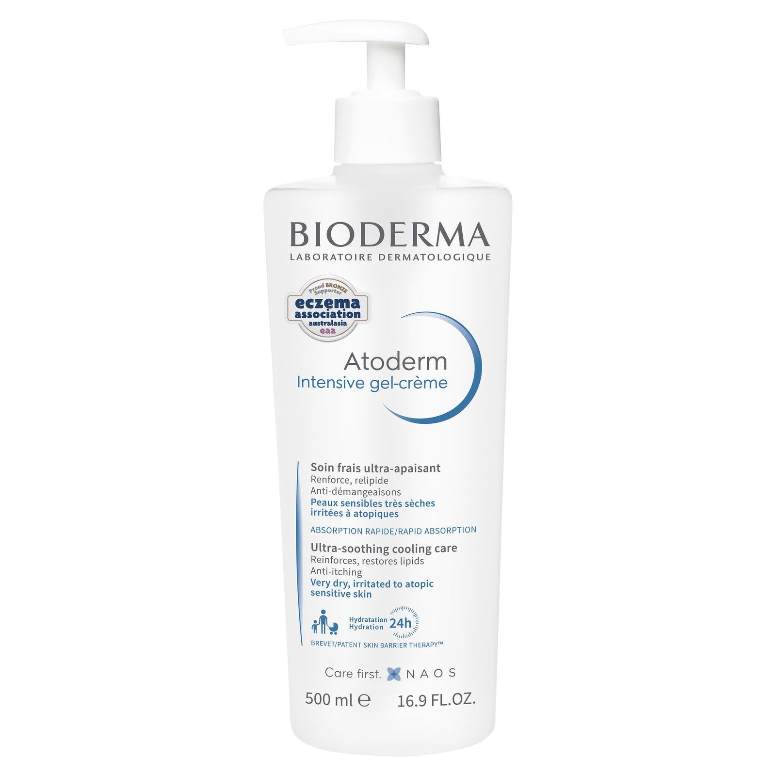 Bioderma, Atoderm Intensive, Ultra-liniștitor, Crema gel, Pentru față și corp, 500 ml