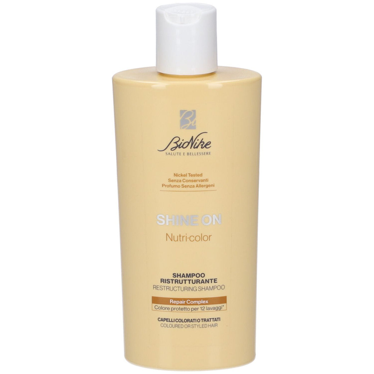 BioNike Shine On Nutri-Color sampon restructurant post-colorare, 200 ml