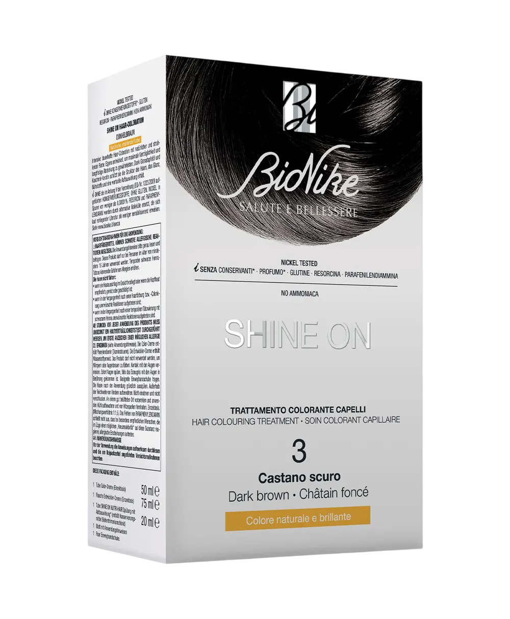 BioNike Shine On vopsea de par permanenta 3 Dark Brown, 145 ml