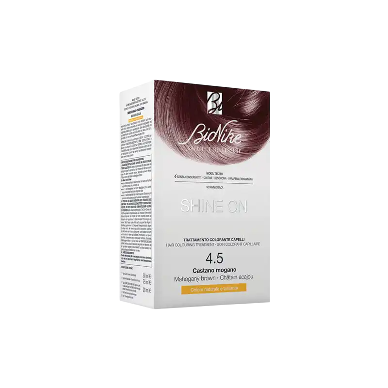 BioNike Shine On vopsea de par permanenta 4.5 Mahogany Brown, 145 ml