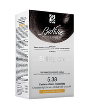 BioNike Shine On vopsea de par permanenta 5.38 Light Chocolate Brown, 145 ml