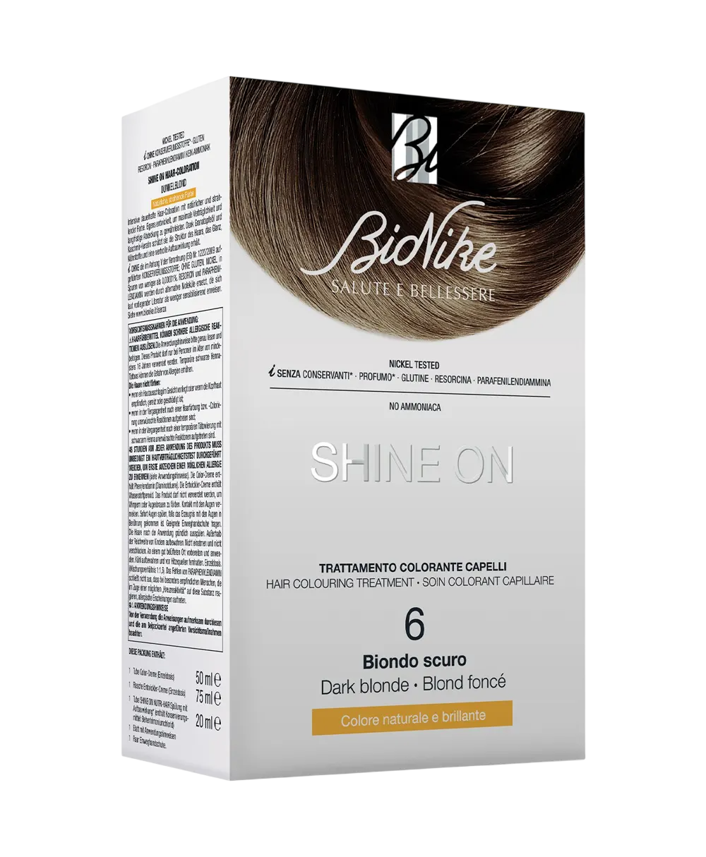 BioNike Shine On vopsea de par permanenta 6 Dark Blonde, 145 ml
