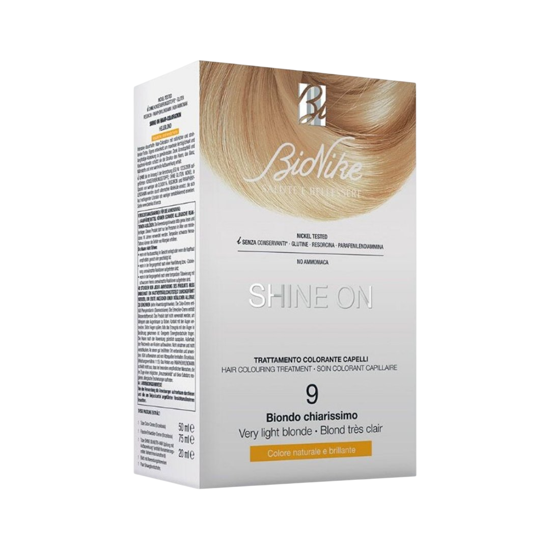 BioNike Shine On vopsea de par permanenta 9 Very Light Blonde, 145 ml