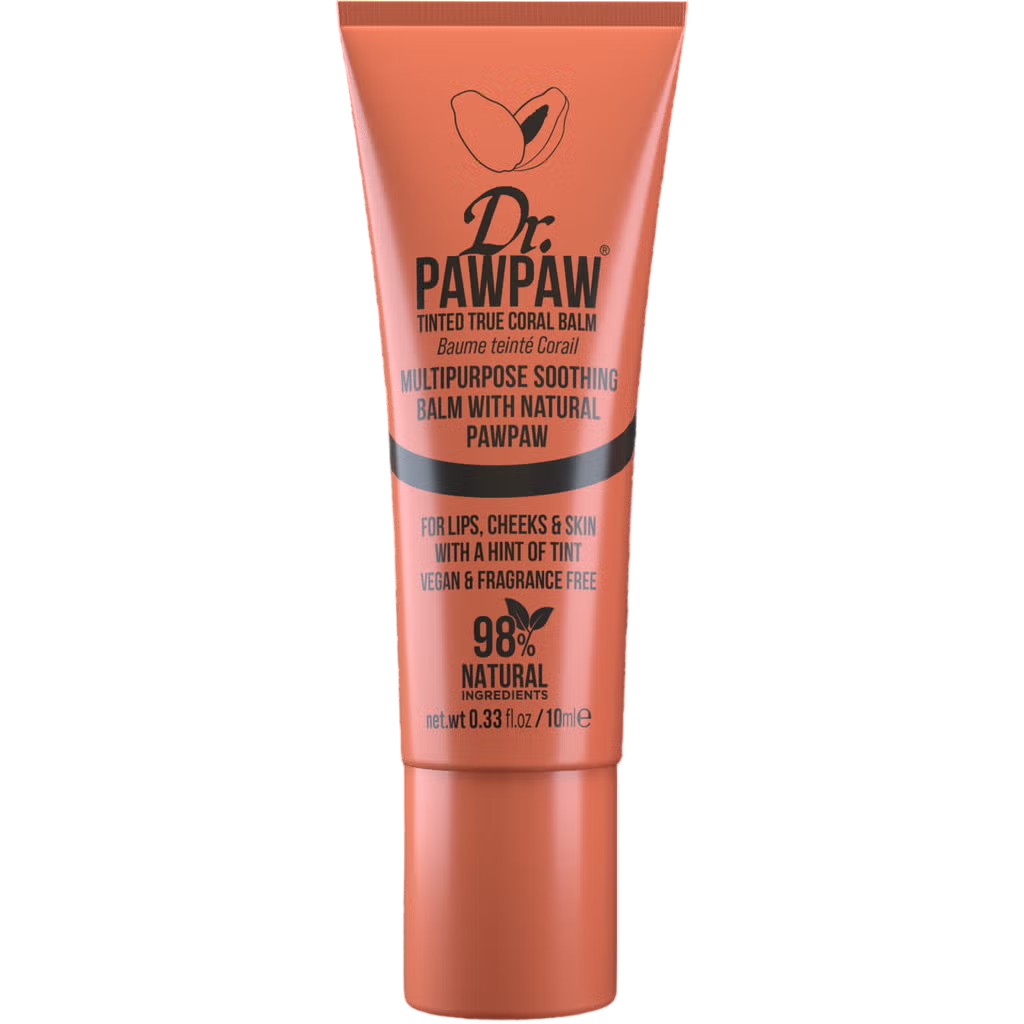 Dr. PawPaw balsam 2 in 1 buze si obraji True Coral, 10 ml