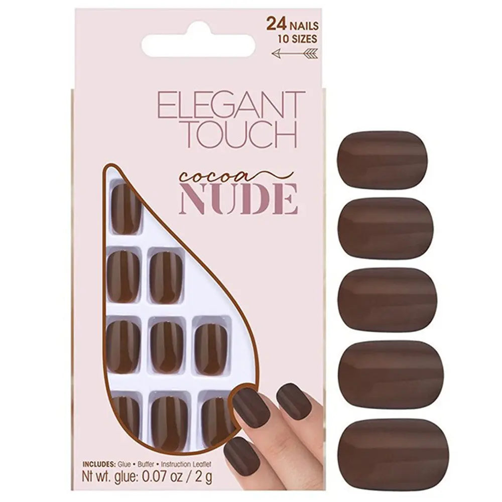 Set Elegant Touch unghii false Nude Squoval Cocoa, 24 buc Elegant Touch