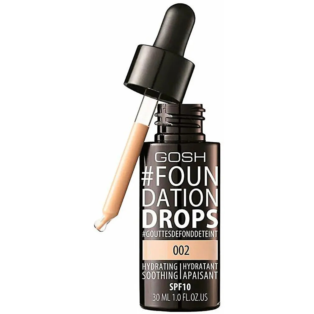 Gosh Drops fond de ten lichid 002 Ivory SPF 10, 30 ml Gosh