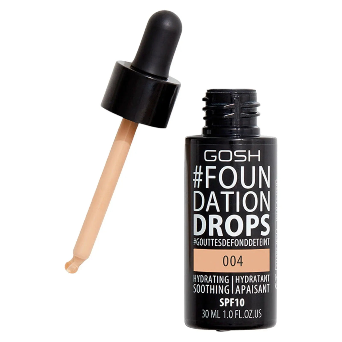 Gosh Drops fond de ten lichid 004 Natural SPF 10, 30 ml Gosh