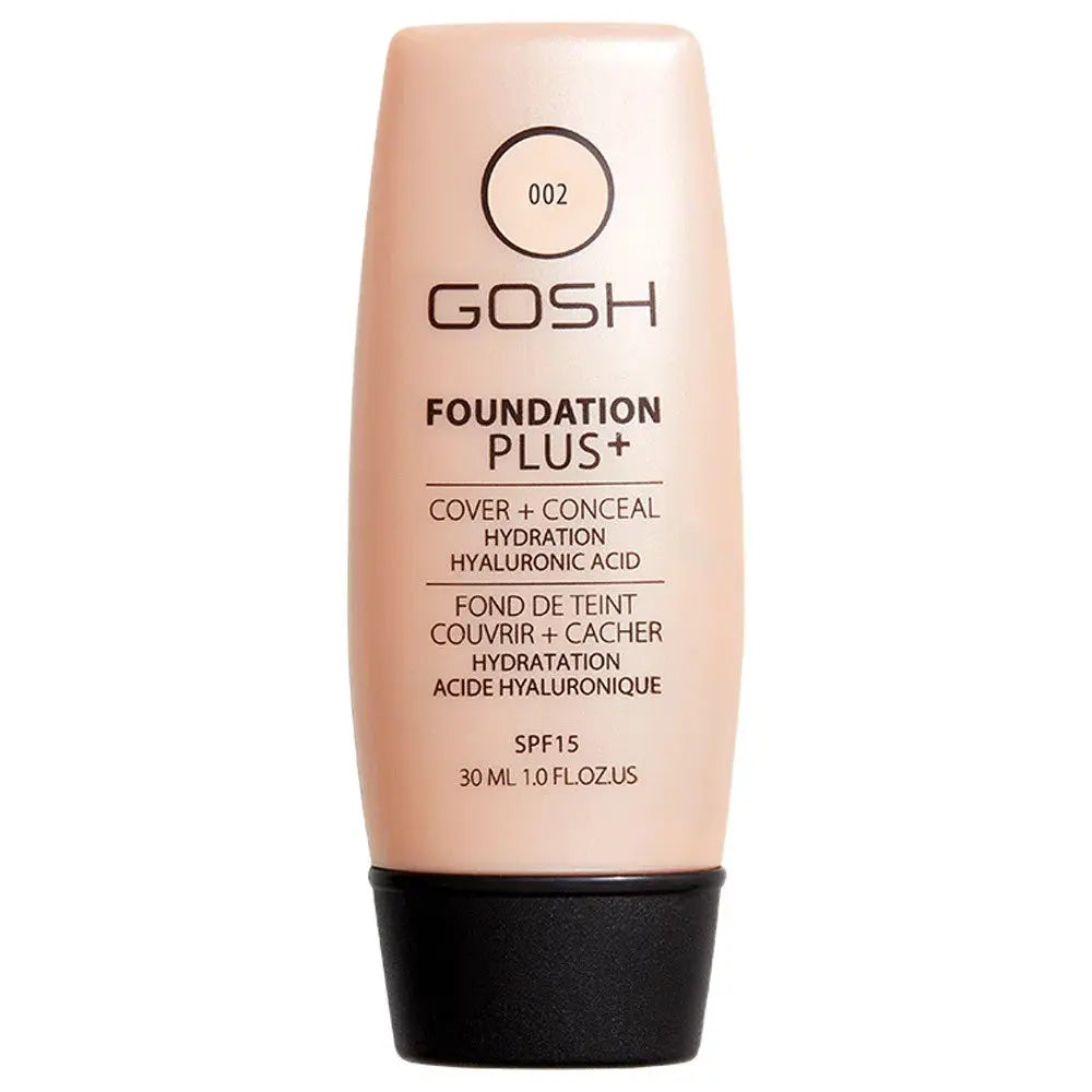 Gosh Foundation Plus+ fond de ten lichid 002 Ivory SPF 15, 30 ml Gosh