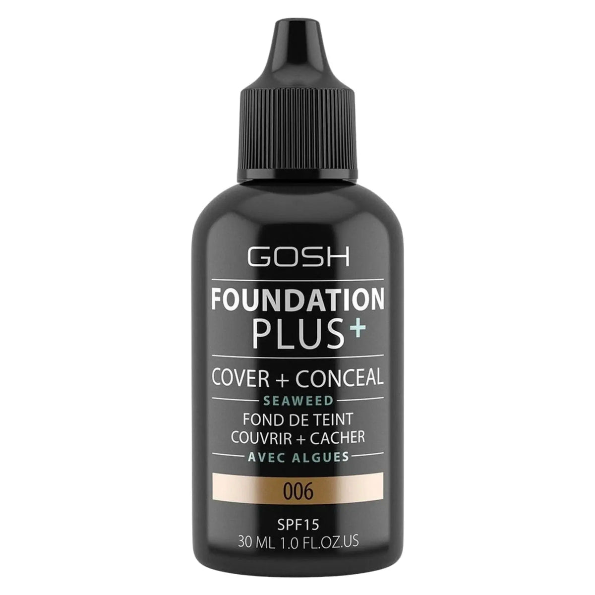 Gosh Foundation Plus+ fond de ten lichid 006 Honey SPF 15, 30 ml Gosh