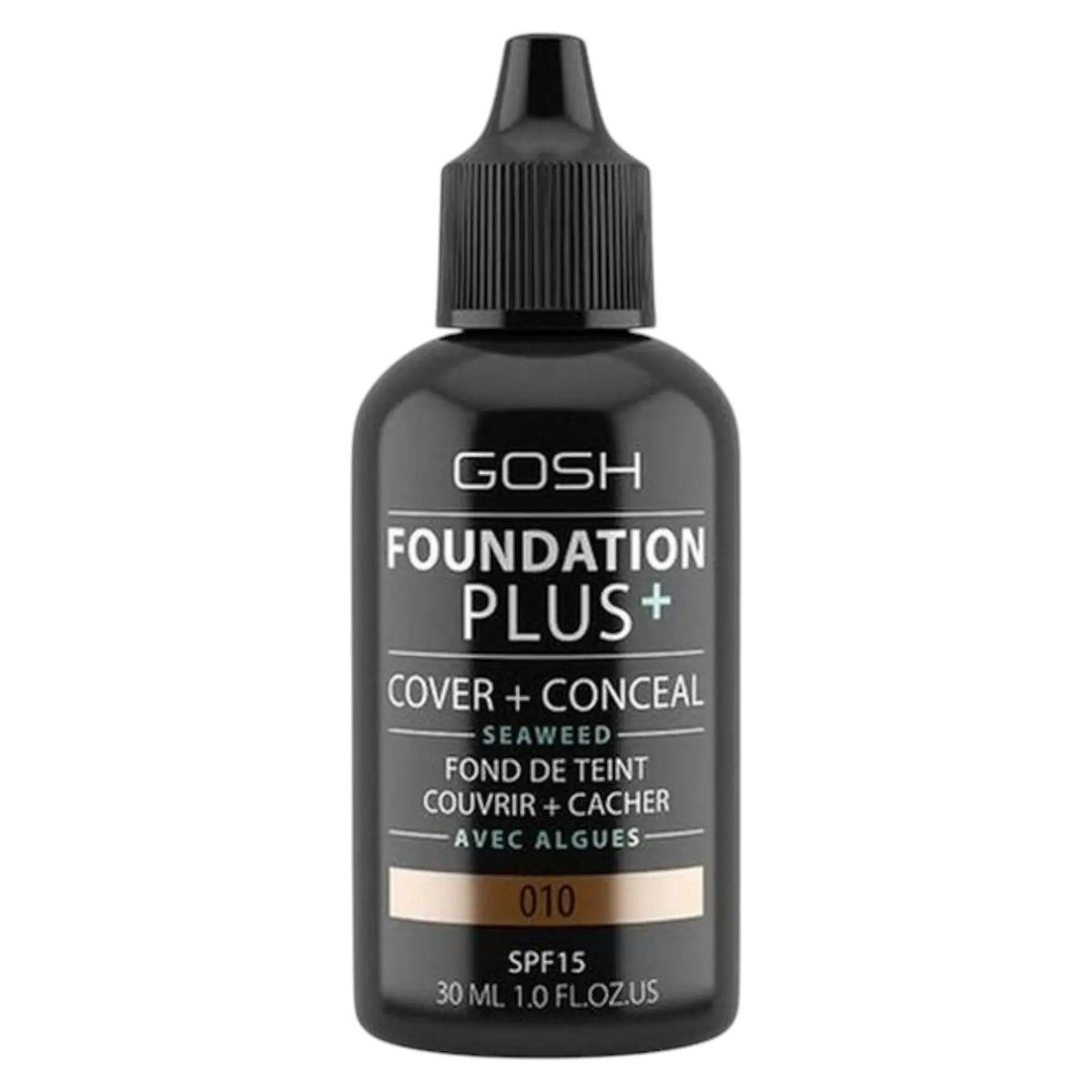 Gosh Foundation Plus+ fond de ten lichid 010 Tan SPF 15, 30 ml Gosh