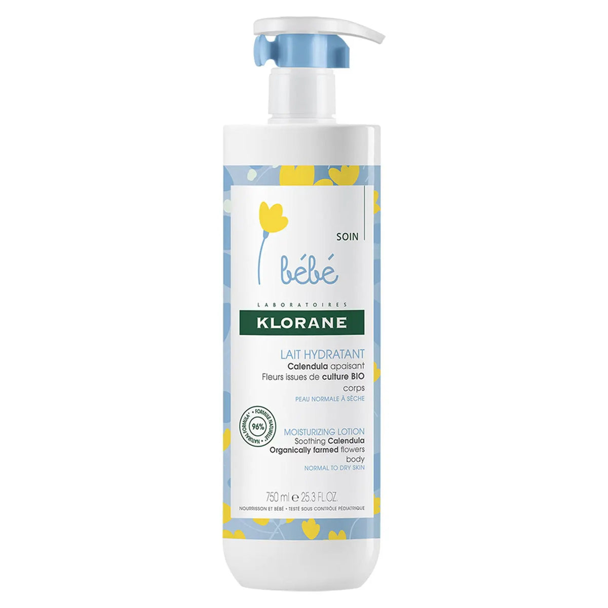 Klorane Bebe Lapte de corp hidratant cu galbenele, 750 ml Klorane