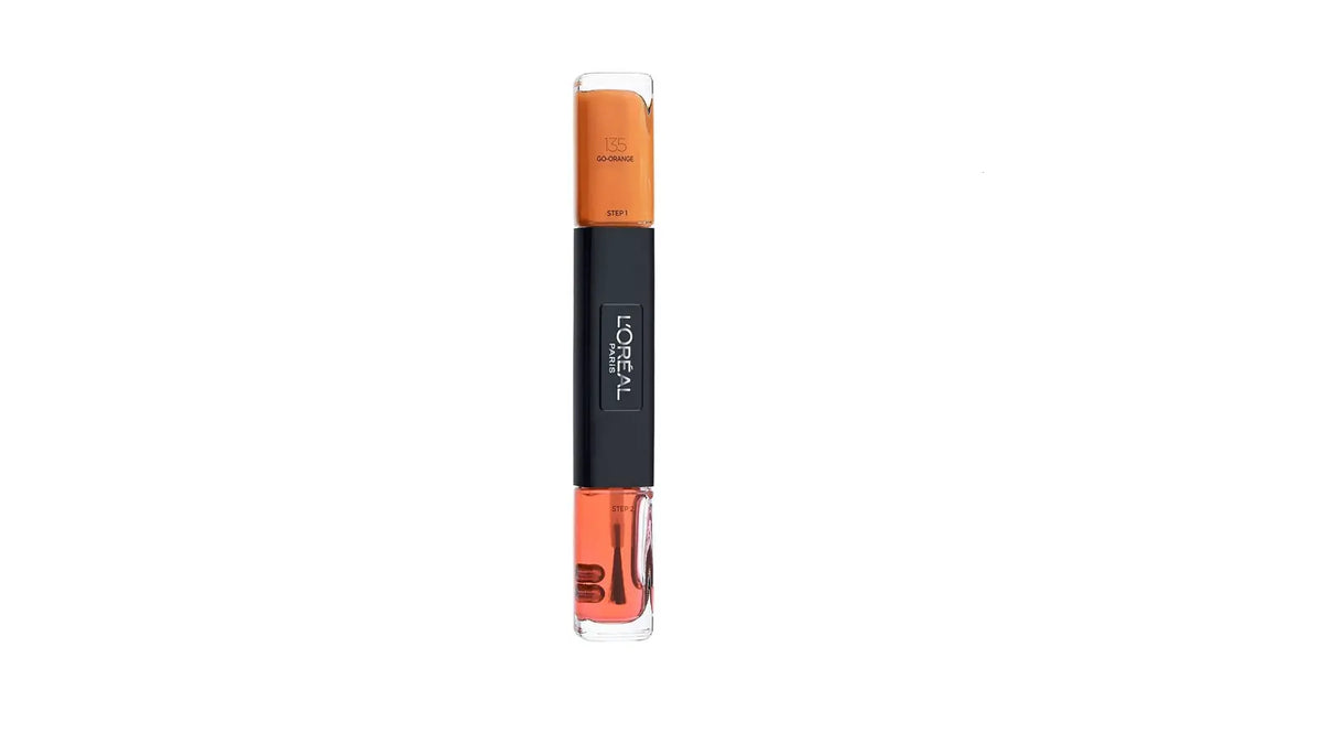 L'Oreal Paris Infallible oja 2 in 1 cu efect de gel 135 Go-Orange, 2 x 5 ml L'Oreal Paris