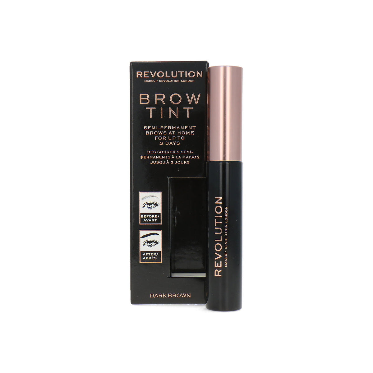 Makeup Revolution Brow Tint gel de sprancene Dark Brown, 6 ml