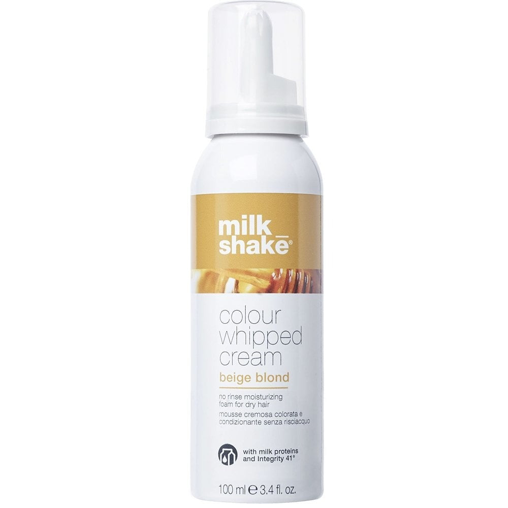 Milk Shake, Colour Whipped Cream, Extracte de fructe organice, Spumă de păr colorată fără clătire,  Beige Blond, 100 ml