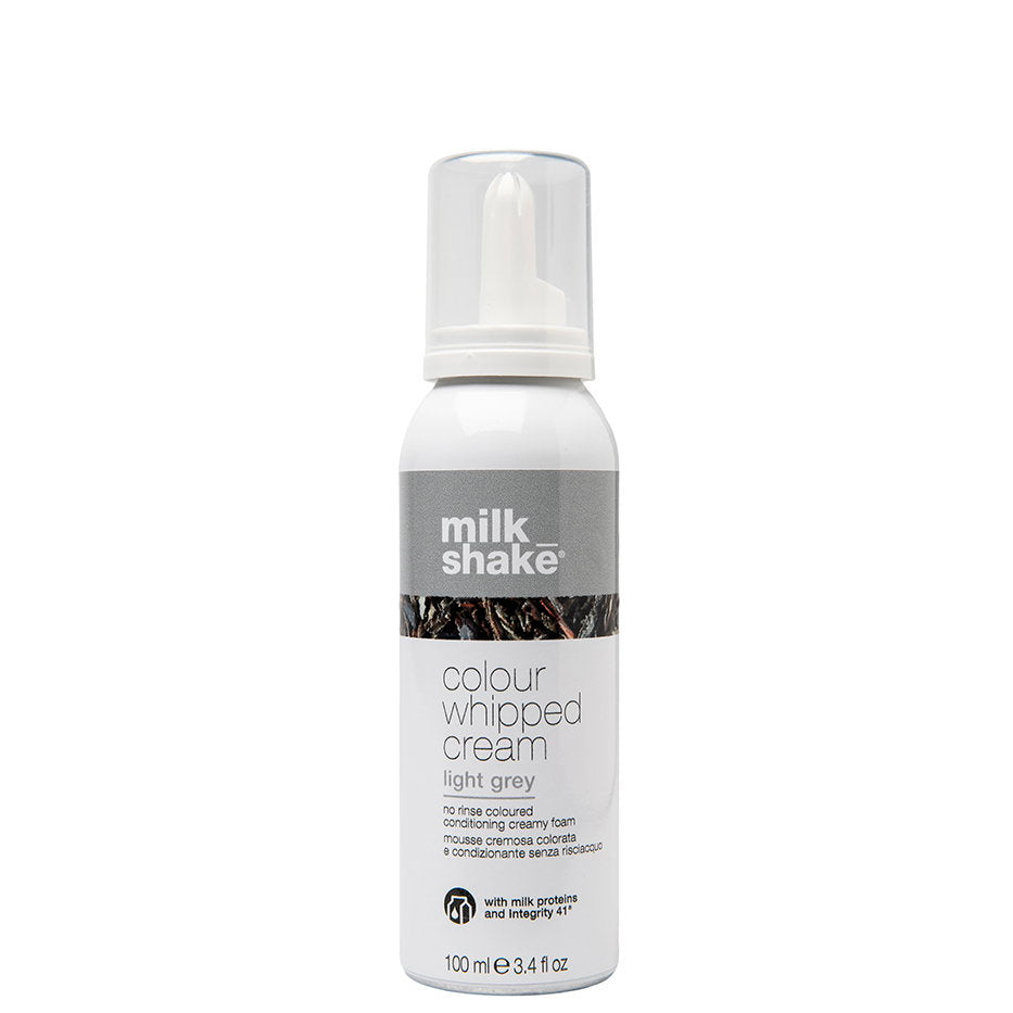 Milk Shake, Colour Whipped Cream, Extracte de fructe organice, Spumă de păr colorată fără clătire,  Light Grey, 100 ml