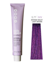 Milk Shake, Creative, Vopsea permanentă de păr, 5.775VV Intense Violet Light Brown, 100 ml