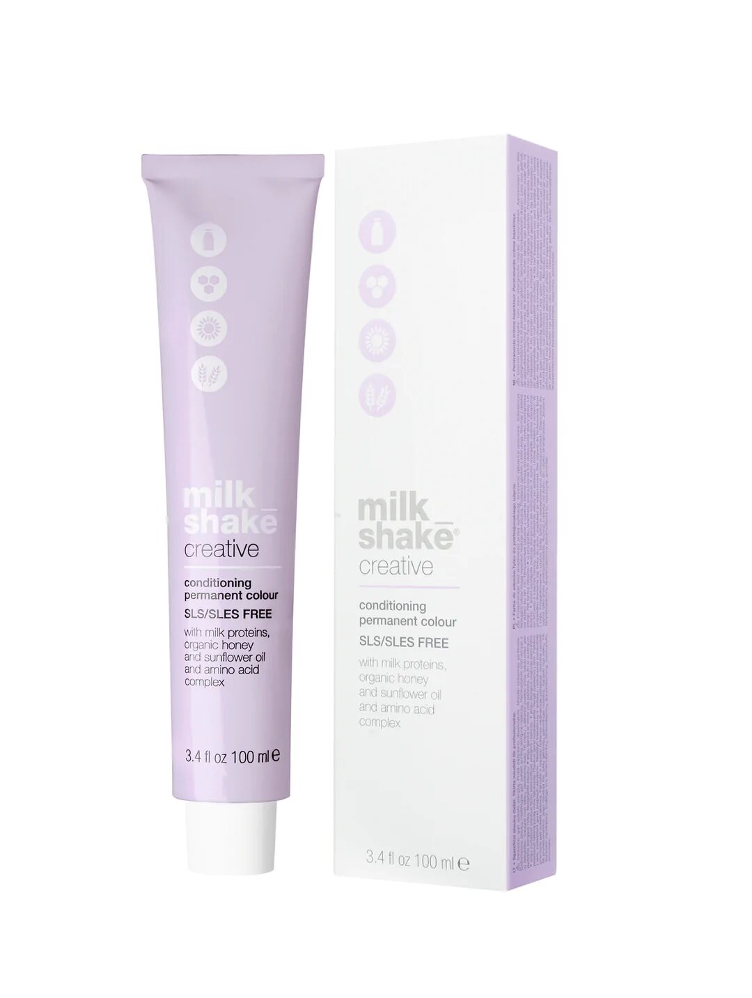 Milk Shake, Creative, Fără SLS/SLES, Vopsea permanentă de păr, 4.11 Intense Ash Medium Brown, 100 ml