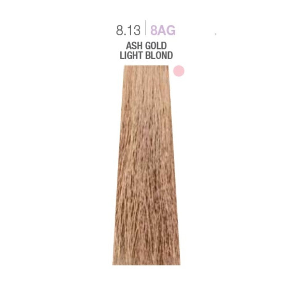 Milk Shake, Creative, Fără SLS/SLES, Vopsea permanentă de păr, 8.138AG Ash Gold Light Blonde, 100 ml