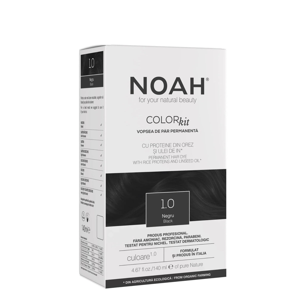 Noah vopsea de par permanenta 1.0 Black, 140 ml