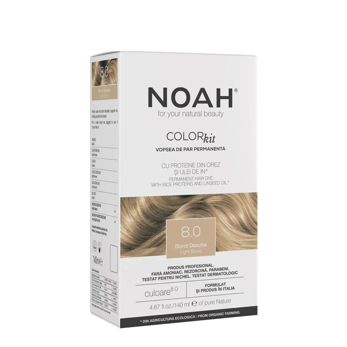 Noah vopsea de par permanenta 8.0 Light Blonde, 140 ml