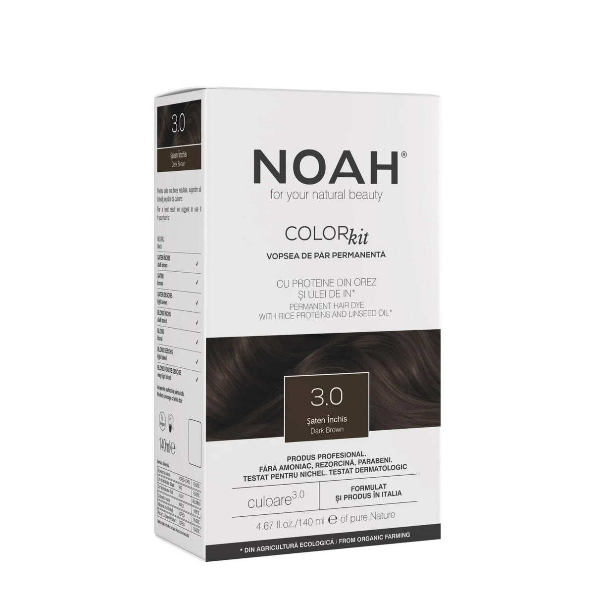 Noah vopsea de par permanenta 3.0 Dark Brown, 140 ml