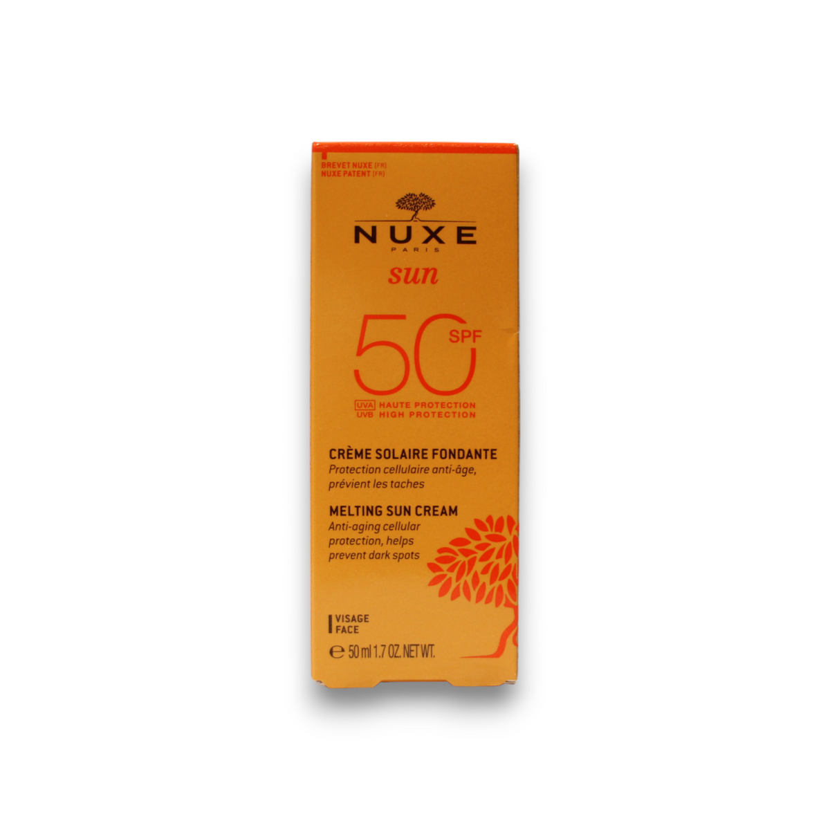 Nuxe Sun crema de fata cu protectie solara SPF 50, 50 ml