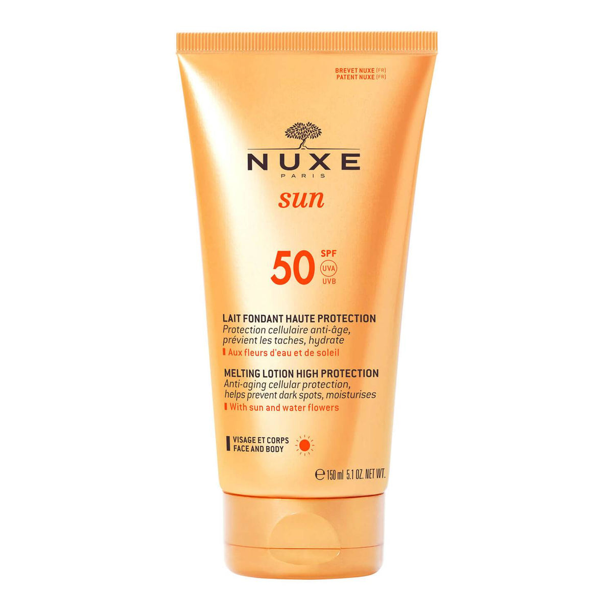 Nuxe Sun Melting lotiune protectie solara SPF 50, 150 ml