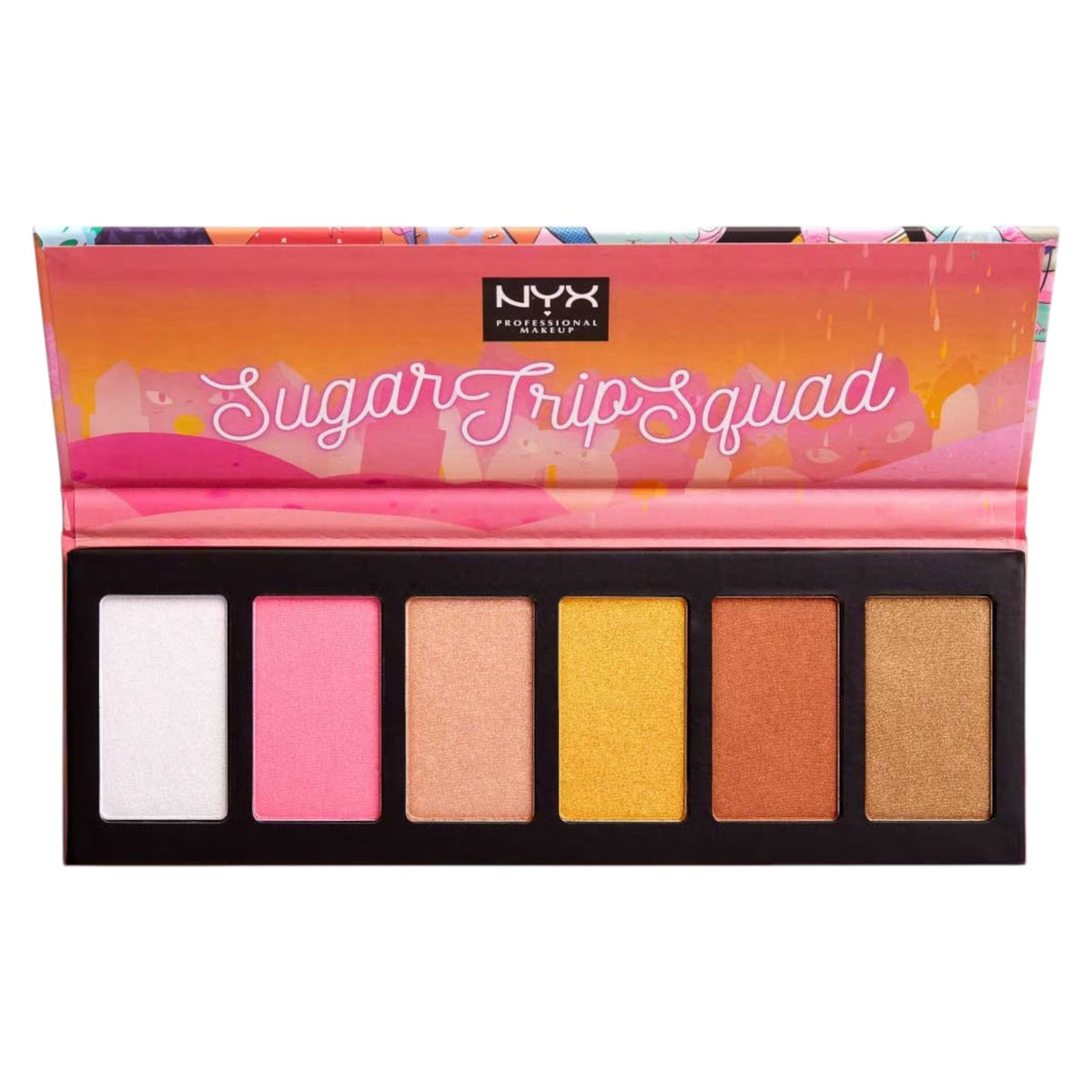 NYX Professional Makeup Sugar Trip Squad paleta iluminatoare, 30 g