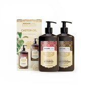 Set Arganicare Ricin: sampon si balsam de par, 2 x 400 ml