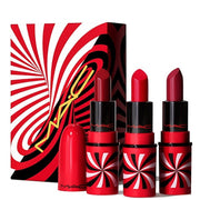 Set MAC Tiny Tricks: 3 rujuri Matte miniatura Awe-Spicious, Snappy-Go-Lucky si Sleight Of Grand, 1,8 g fiecare