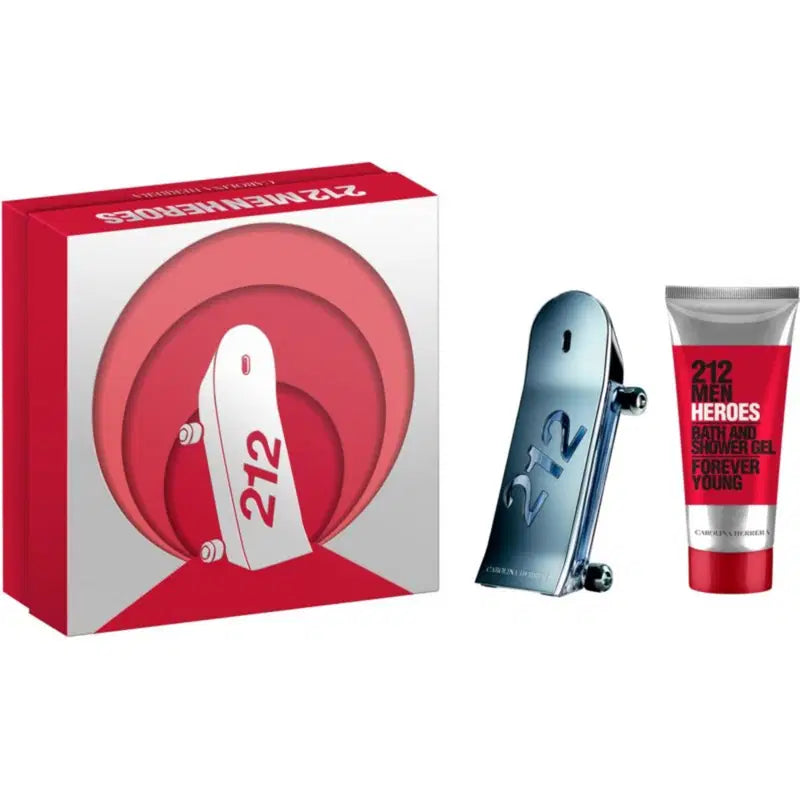 Set Carolina Herrera: 212 Heroes, Eau De Toilette, For Men, 90 ml + 212 Heroes, Shower Gel, For All Skin Types, 100 ml