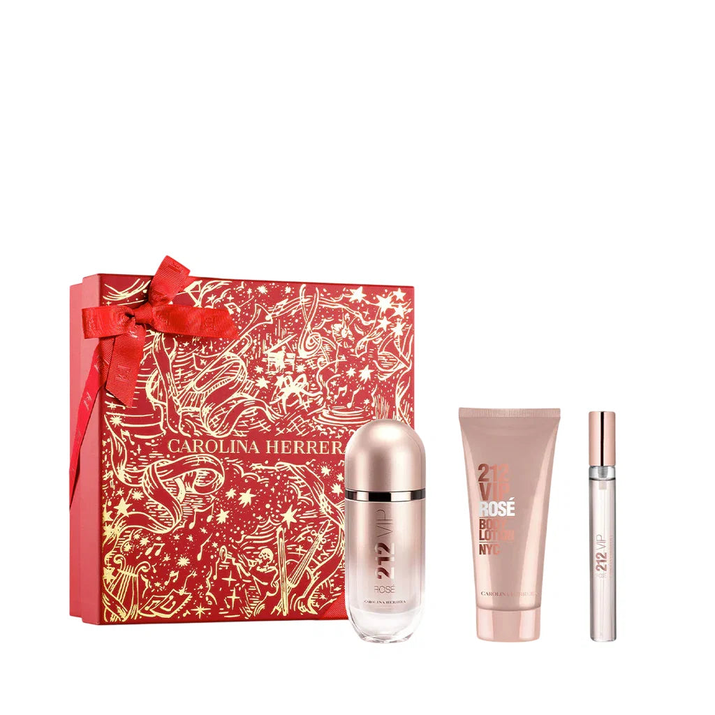 Set Carolina Herrera: 212 VIP Rose, Eau De Parfum, For Women, 80 ml + 212 VIP Rose, Eau De Parfum, For Women, 10 ml + 212 VIP Rose, Moisturising, Body Lotion, 100 ml