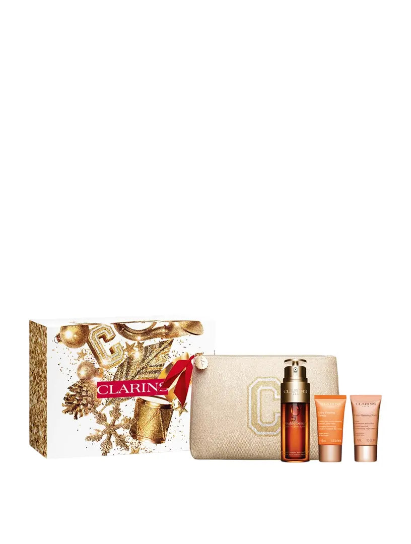 Set Clarins Double Serum 50 ml, crema de zi Extra-Firming Energy 15 ml si ser pentru ochi Double Eye Clarins